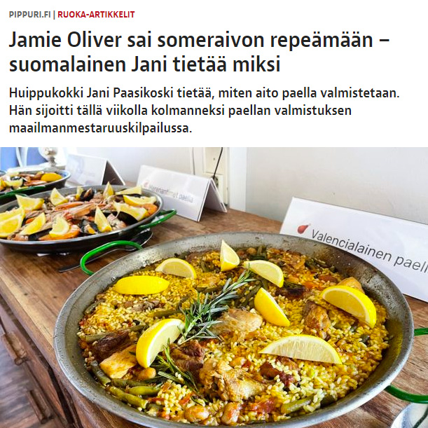 Artikkeli paellasta Pippuri.fi Iltalehti