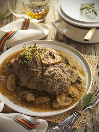 Ossobuco de ternera guisado con champiñones | 