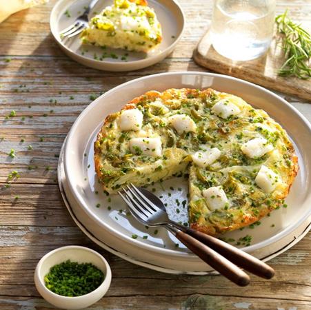 Frittata de bacalao y pimientos verdes | 