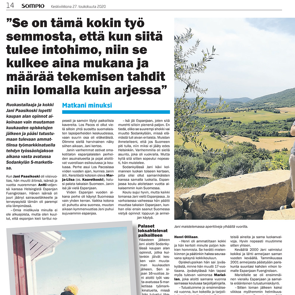 Entrevista en el periódico Sompio 