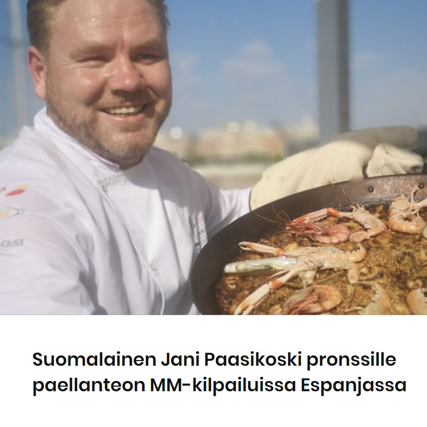 Artículo en Espanja.com sobre mi tercer puesto en el World paella day cup 2022