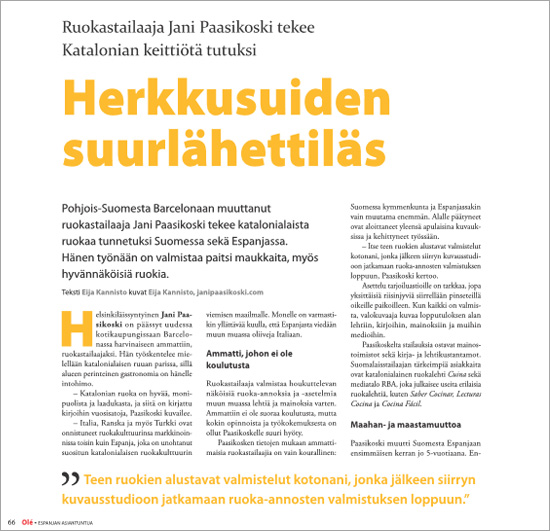 Olé – lehti Herkkusuiden suurlähettiläs 